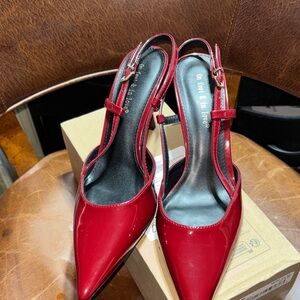 Elegant Red Slingback Heels